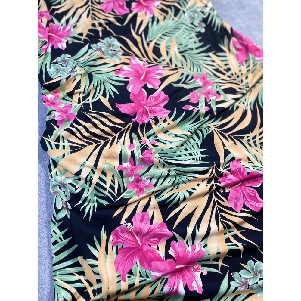 Attitudes by Renee Dress Set Women 2XP‎ Black Floral New Cold Shoulder Tropical - Picture 3 of 11
